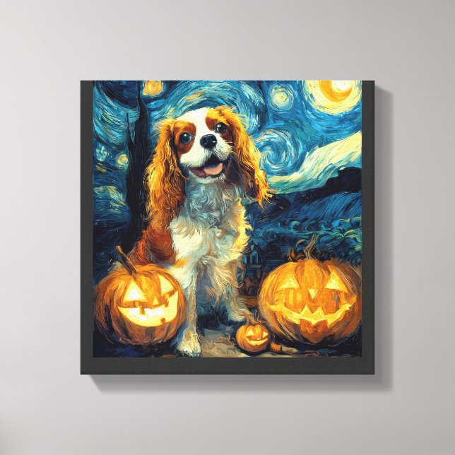 Impressão Em Tela Cachorro Cute Cavalier King Charles Spaniel Hallow (Frente)