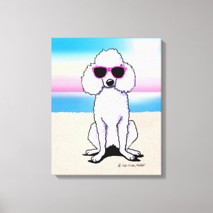 Impressão Em Tela Cachorro de Praia do Poodle do KiniArt