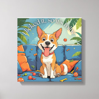 Impressão Em Tela cachorro engraçado