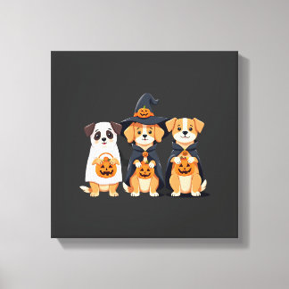 Impressão Em Tela Cachorro Golden Retriever Fantasma Halloween Truqu