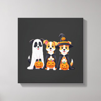 Impressão Em Tela Cachorro Golden Retriever Fantasma Halloween Truqu