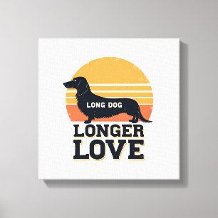 Impressão Em Tela Cachorro Longo Amor Mais Longo Vintage Pôr do Sol 