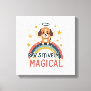 Impressão Em Tela Cachorro Mágico Positivamente Antigo Arco-íris Anj