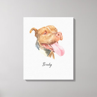 Impressão Em Tela Cachorro Personalizado Cor de Água do Retrato