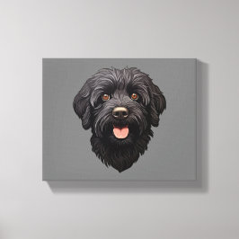 Impressão Em Tela Cachorro Preto Labradoodle