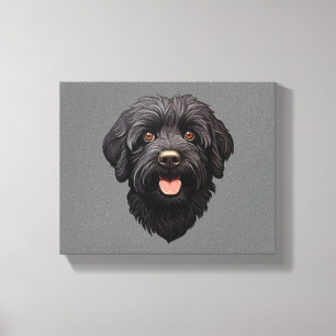 Impressão Em Tela Cachorro Preto Labradoodle