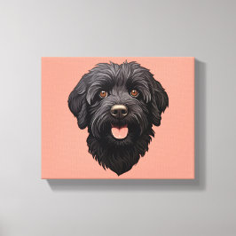 Impressão Em Tela Cachorro Preto Labradoodle