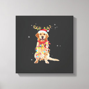 Impressão Em Tela Cachorro Retriever Engraçado Árvore de Natal Papai