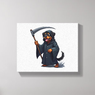 Impressão Em Tela Cachorro Rottweiler Ceifador