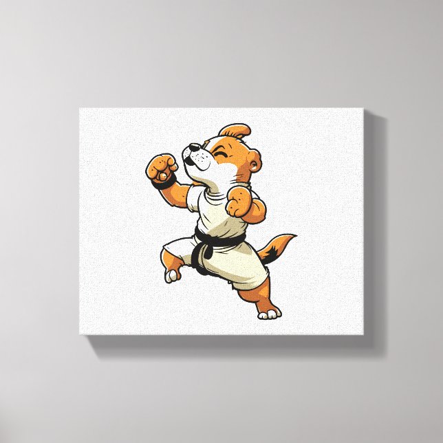 Impressão Em Tela Cachorro sabe que o Karate foi transformado (Frente)