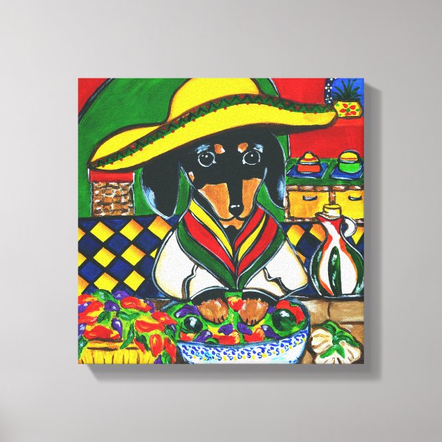 IMPRESSÃO EM TELA CACHORRO SAUSSSURE COZINHEIRO MEXICANO (Frente)