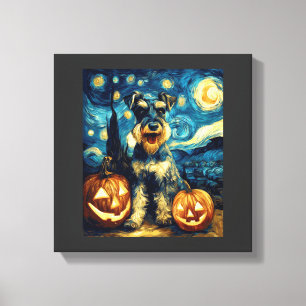 Impressão Em Tela Cachorro Schnauzer Miniatura Fofo de Halloween Jac