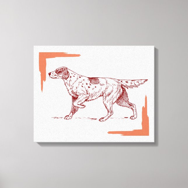 Impressão Em Tela Cachorro Setter (Frente)