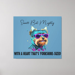 Impressão Em Tela Cachorro Yorkie legal com óculos escuros