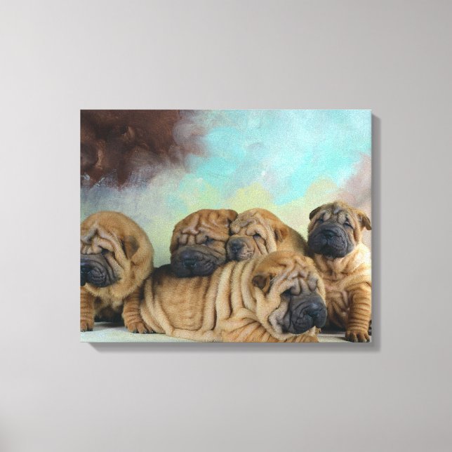 Impressão Em Tela Cachorros-de-estimação-de-xadrez (Frente)