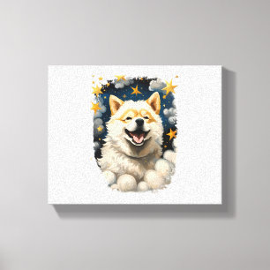 Impressão Em Tela Cachorros Shiba Inu Stars Clouds