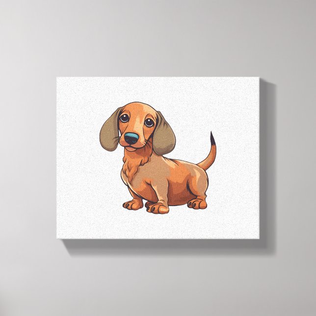 Impressão Em Tela Cachshund Dog Cute (Frente)