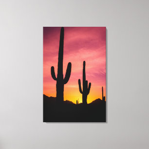 Impressão Em Tela Cacto Saguaro ao nascer do sol, Arizona