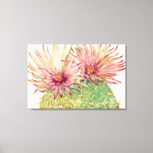 Impressão Em Tela Cactus - Flores Rosa