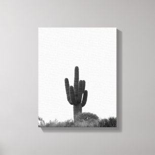 Impressão Em Tela Cactus Saguaro Preto e Branco no Topo da Colina 11