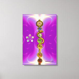 IMPRESSÃO EM TELA CÁDCEO DE ASCLEPIO 7 CHAKRAS, IOGA, ENERGIA ESPIRI