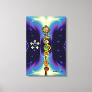 IMPRESSÃO EM TELA CÁDCEO DE ASCLEPIO 7 CHAKRAS, YOGA, ENERGIA ESPIRI