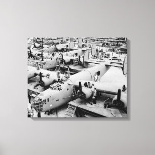 Impressão Em Tela Cadeia de fabricação do bombardeiro B-24, 1943