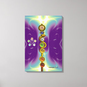 IMPRESSÃO EM TELA CÁDICE DE ASCLEPIO 7 CHAKRAS, YOGA, ENERGIA ESPIRI