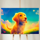 Impressão Em Tela Cães Animais Coloridos No Céu-Céu-Céu-Céu<br><div class="desc">Um cão gentil e alegre joga no campo de verão. Céus azuis claros,  cores vibrantes e uma paisagem fantástica. (Consulte também outras novas coleções para obter mais opções)</div>