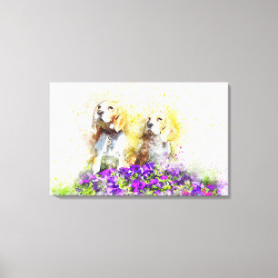 Impressão Em Tela Cães Gêmeos