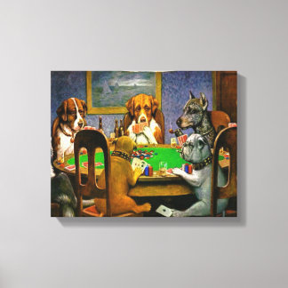 Impressão Em Tela Cães Jogando Poker