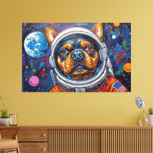 IMPRESSÃO EM TELA CÃES NO ESPAÇO-13 (Insitu(Sala de estar))