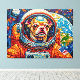 IMPRESSÃO EM TELA CÃES NO ESPAÇO-CHIHUAHUA 5