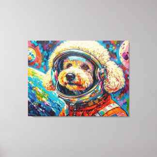 IMPRESSÃO EM TELA CÃES NO ESPAÇO-POODLE 11
