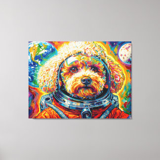 IMPRESSÃO EM TELA CÃES NO ESPAÇO-POODLE 12