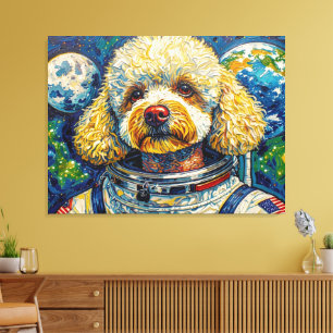 IMPRESSÃO EM TELA CÃES NO ESPAÇO-POODLE 16