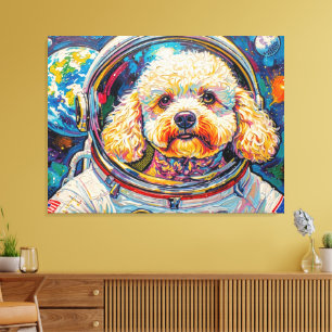 IMPRESSÃO EM TELA CÃES NO ESPAÇO-POODLE 20
