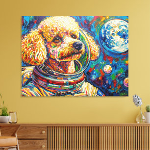 IMPRESSÃO EM TELA CÃES NO ESPAÇO-POODLE 22