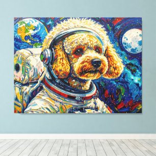 IMPRESSÃO EM TELA CÃES NO ESPAÇO-POODLE 24