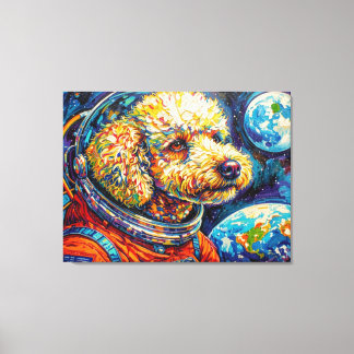 IMPRESSÃO EM TELA CÃES NO ESPAÇO-POODLE 4