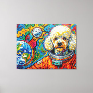 IMPRESSÃO EM TELA CÃES NO ESPAÇO-POODLE 5