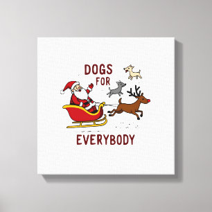 Impressão Em Tela Cães Para Todos Papai Noel Natal Engraçado