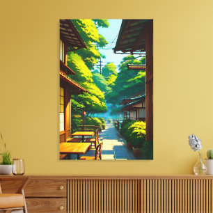 Impressão Em Tela Café ao Ar Livre do Jardim Japonês