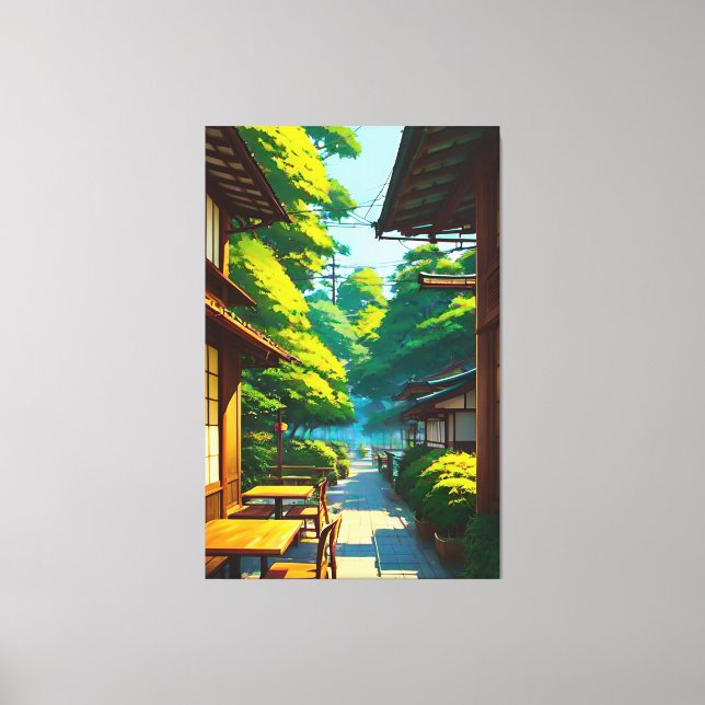 Impressão Em Tela Café ao ar livre do Jardim Japonês (Frente)