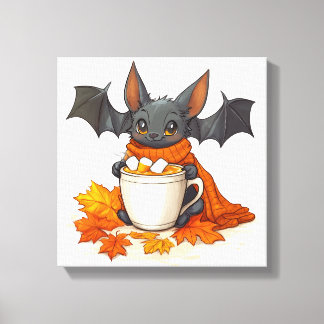 Impressão Em Tela Café com Abóbora de Vampiro