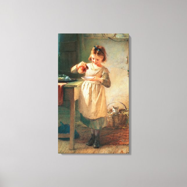 Impressão Em Tela Café da manhã do gatinho (Frente)