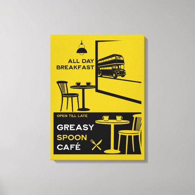 Impressão Em Tela Café da Manhã Inglês Greasy Spoon (Frente)