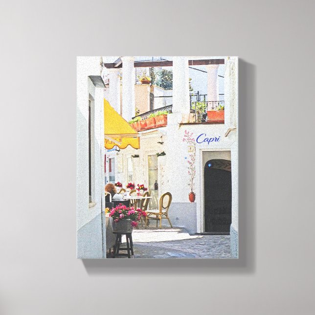 Impressão Em Tela Café na Calçada em Capri (Frente)