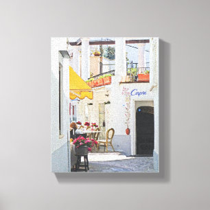 Impressão Em Tela Café Sidewalk Em Capri