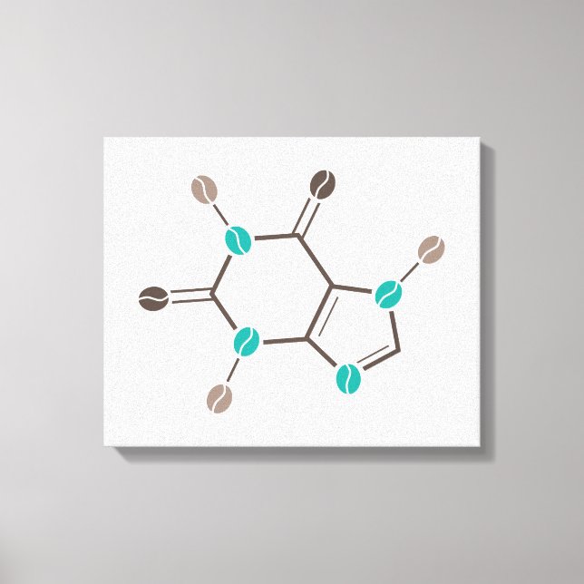 Impressão Em Tela cafeína molecular de café (Frente)